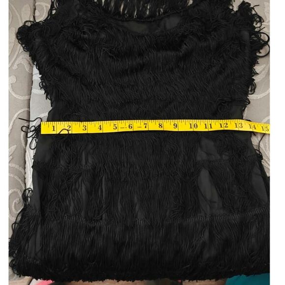 Vintage 1950s black Fringe Flapper style dress - Picture 10 of 11